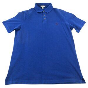 Burberry Brit Polo Shirt Mens Large Blue Golf Performance Short Sleeve Popover